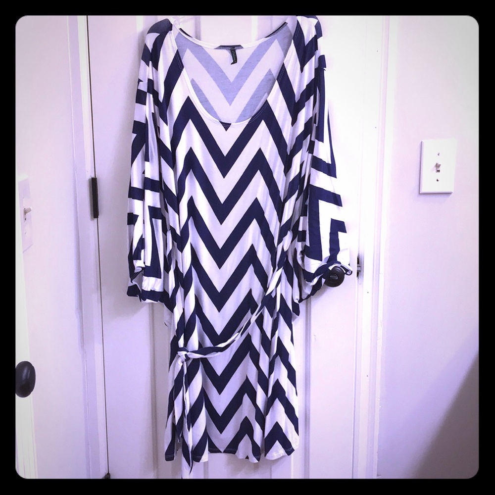 XL striped navy and white dress